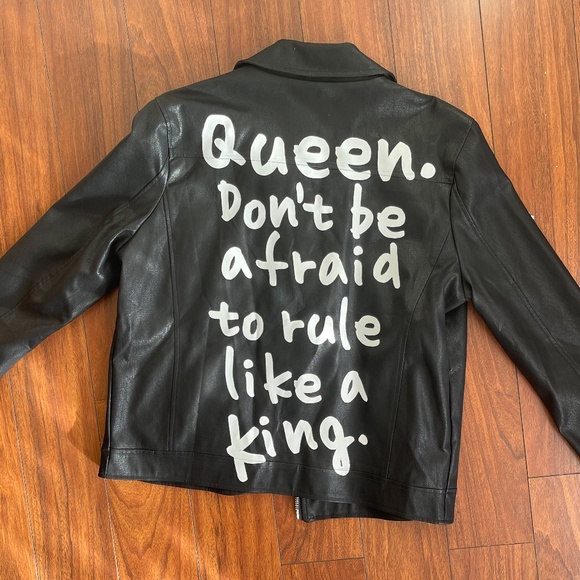 Mess In A Bottle Faux Leather Queen Jacket - Picture 1 of 3